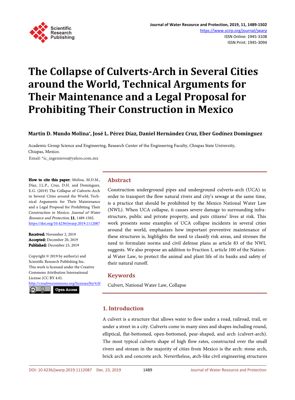 The Collapse of Culverts-Arch in Several Cities Around the World
