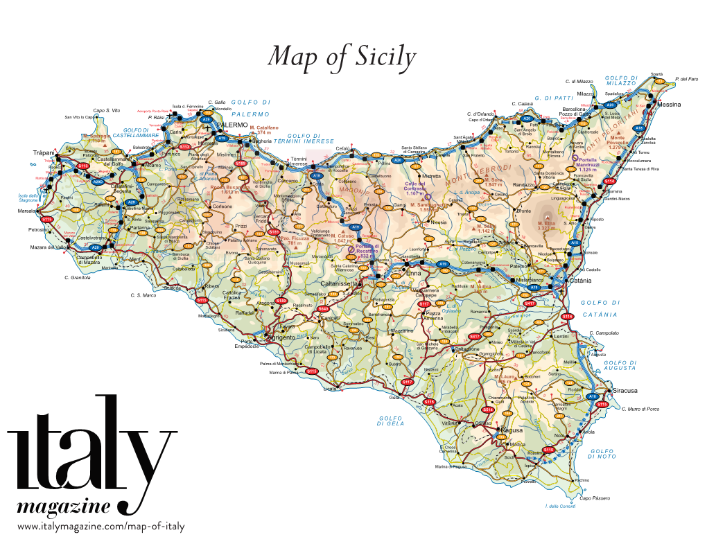 Map of Sicily Spartà GOL FO D I P