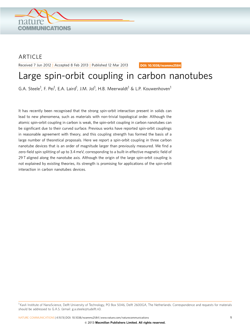 Large Spin-Orbit Coupling in Carbon Nanotubes