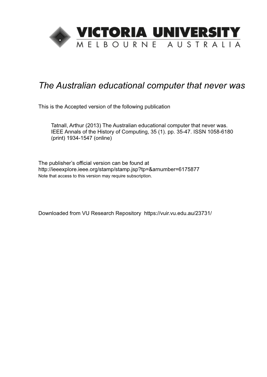 The Australian Educational Computer That Never Was
