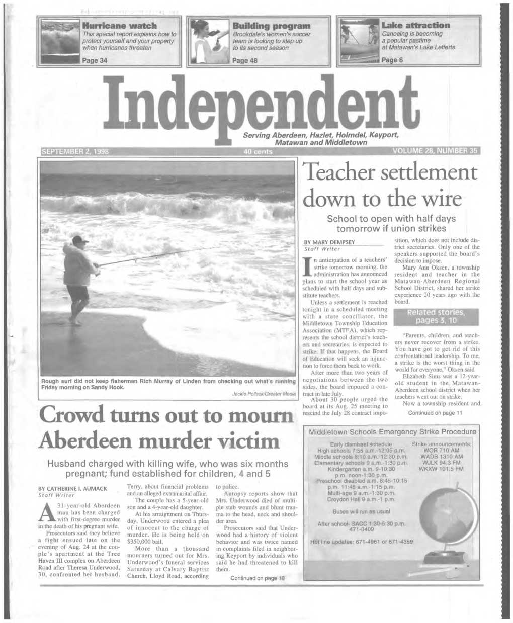 Crowd Turns out to Mourn Aberdeen Murder Victim Teacher Settlement