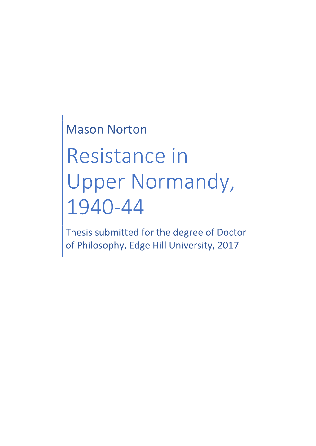 Resistance in Upper Normandy, 1940-44