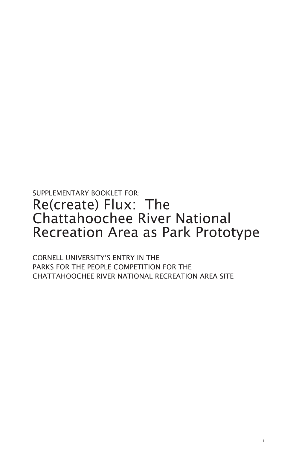 The Chattahoochee River National Recreation Area As Park Prototype