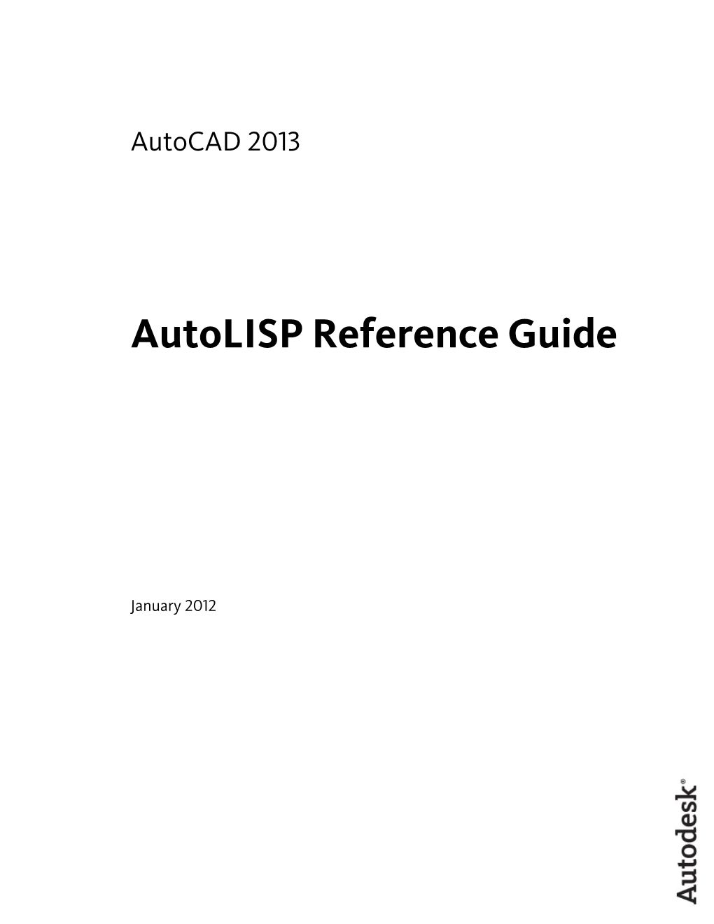 Autolisp Reference Guide (.Pdf)