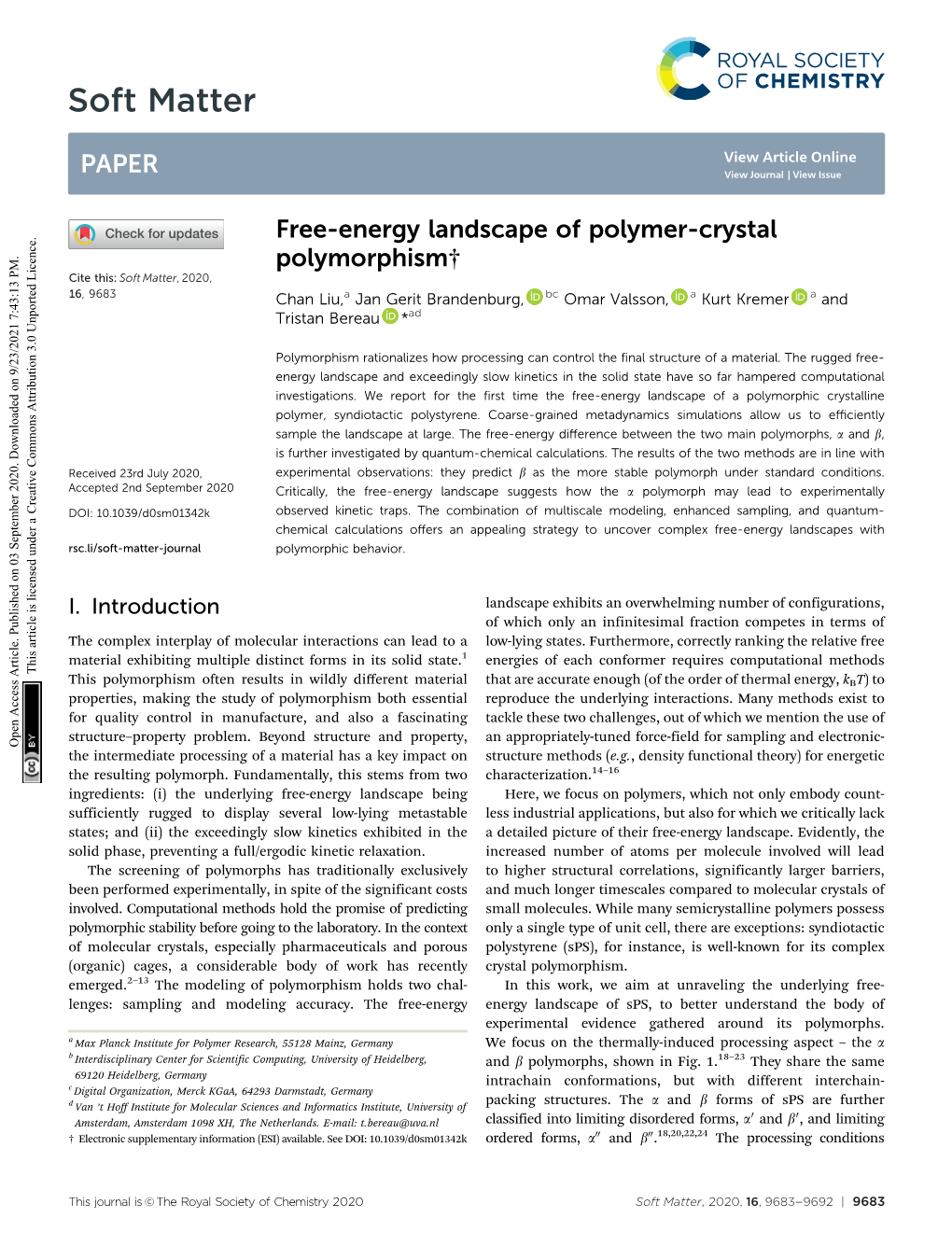 Free-Energy Landscape of Polymer-Crystal Polymorphism