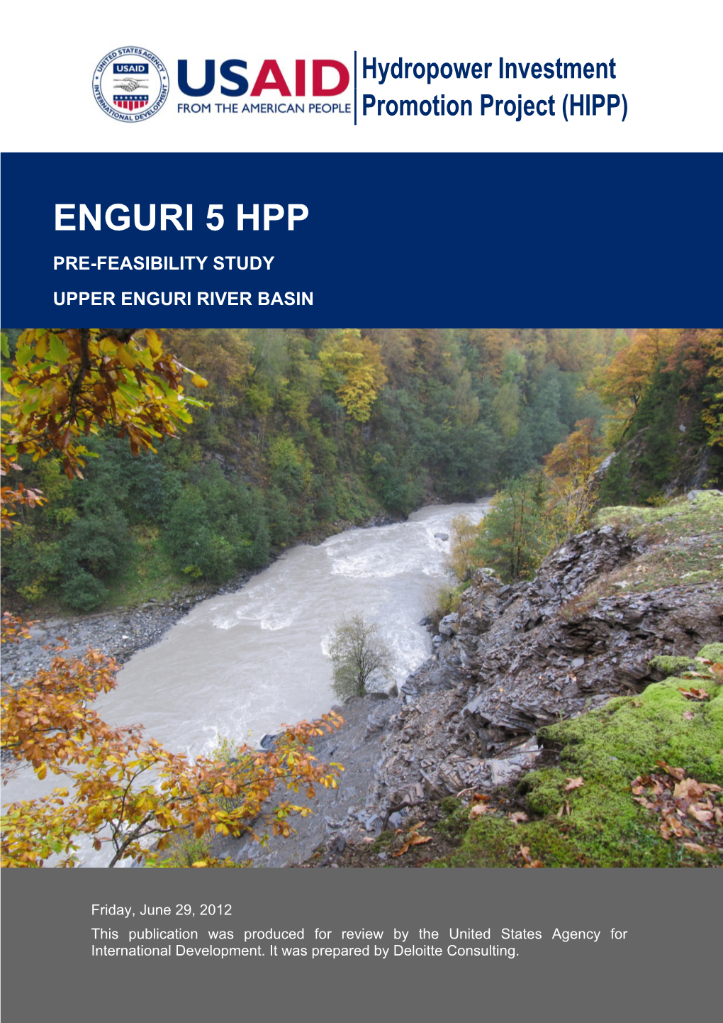 Enguri 5 Hpp Pre-Feasibility Study Upper Enguri River Basin