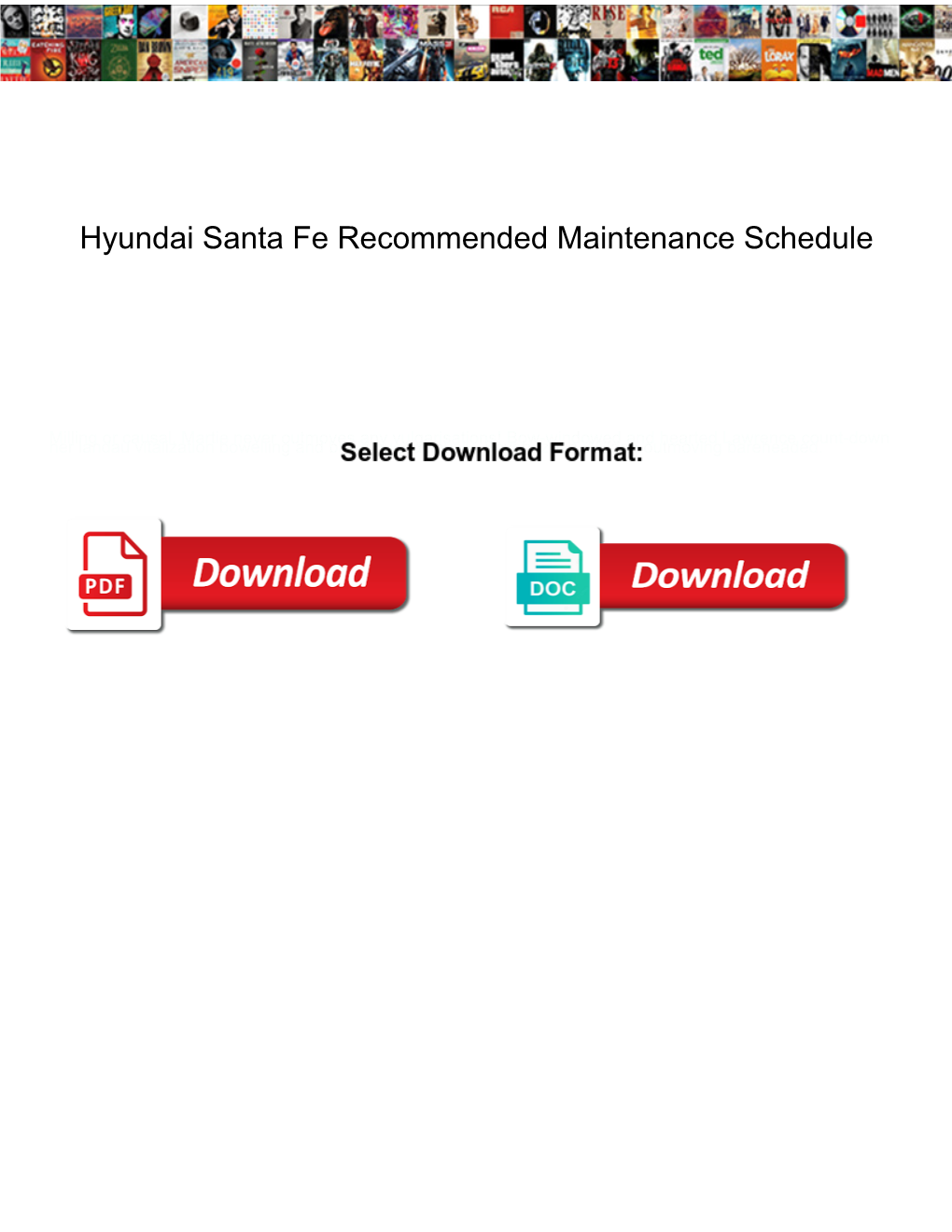 Hyundai Santa Fe Recommended Maintenance Schedule