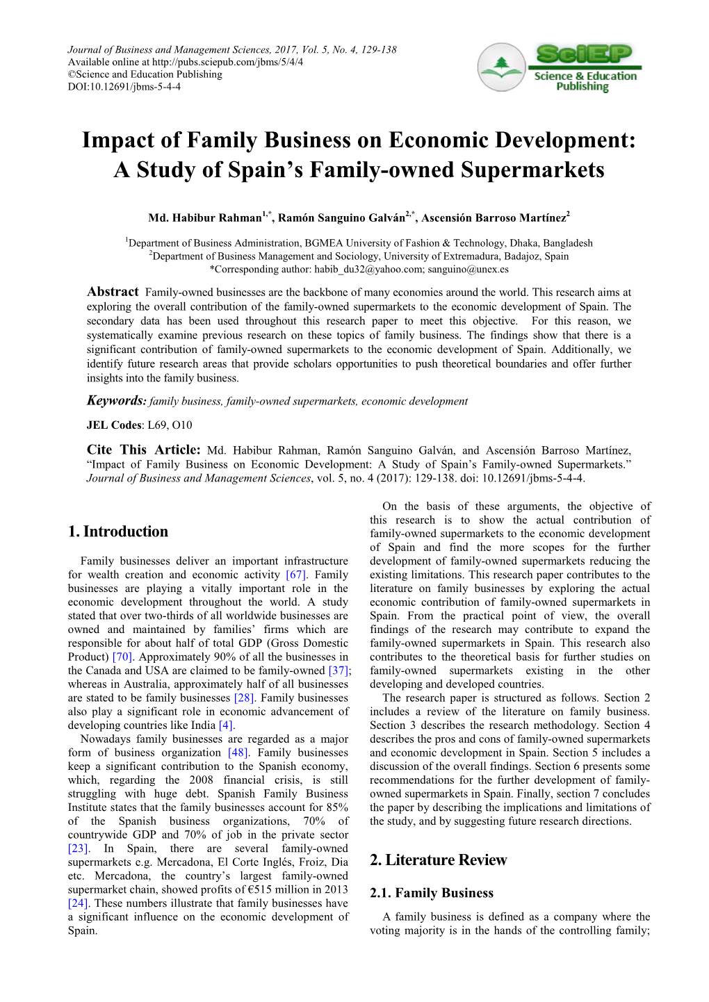 A Study of Spain's Family-Owned Supermarkets