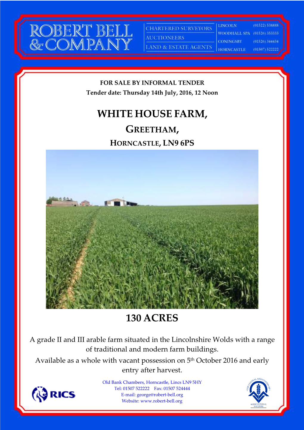 White House Farm, 130 Acres