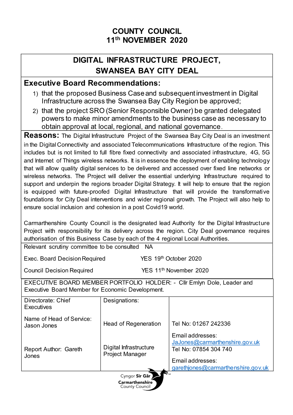 Digital Infrastructure Project, Swansea Bay City Deal Pdf 307 Kb