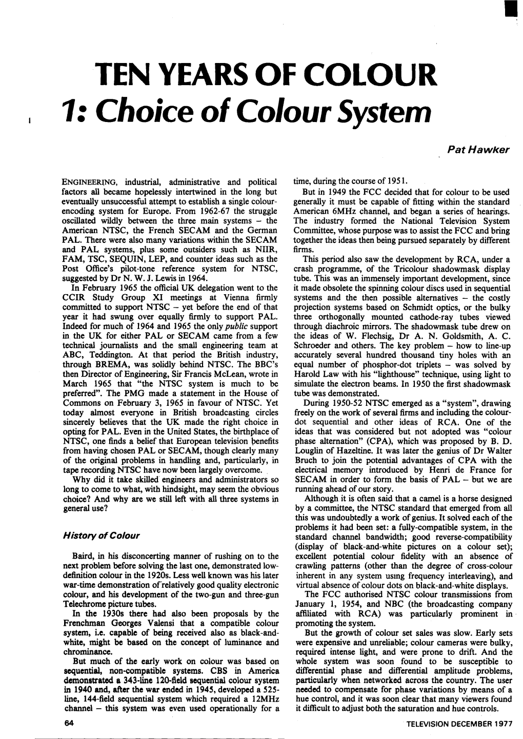 7: Choice of Coloursystem