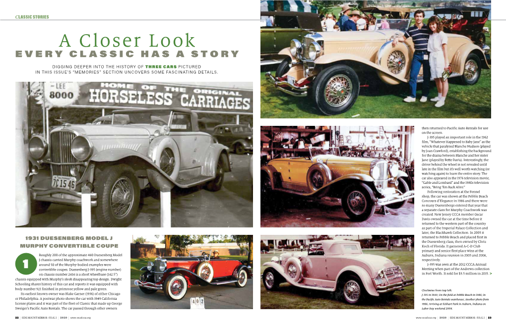 A Closer Look EVERY CLASSIC HAS a STORY