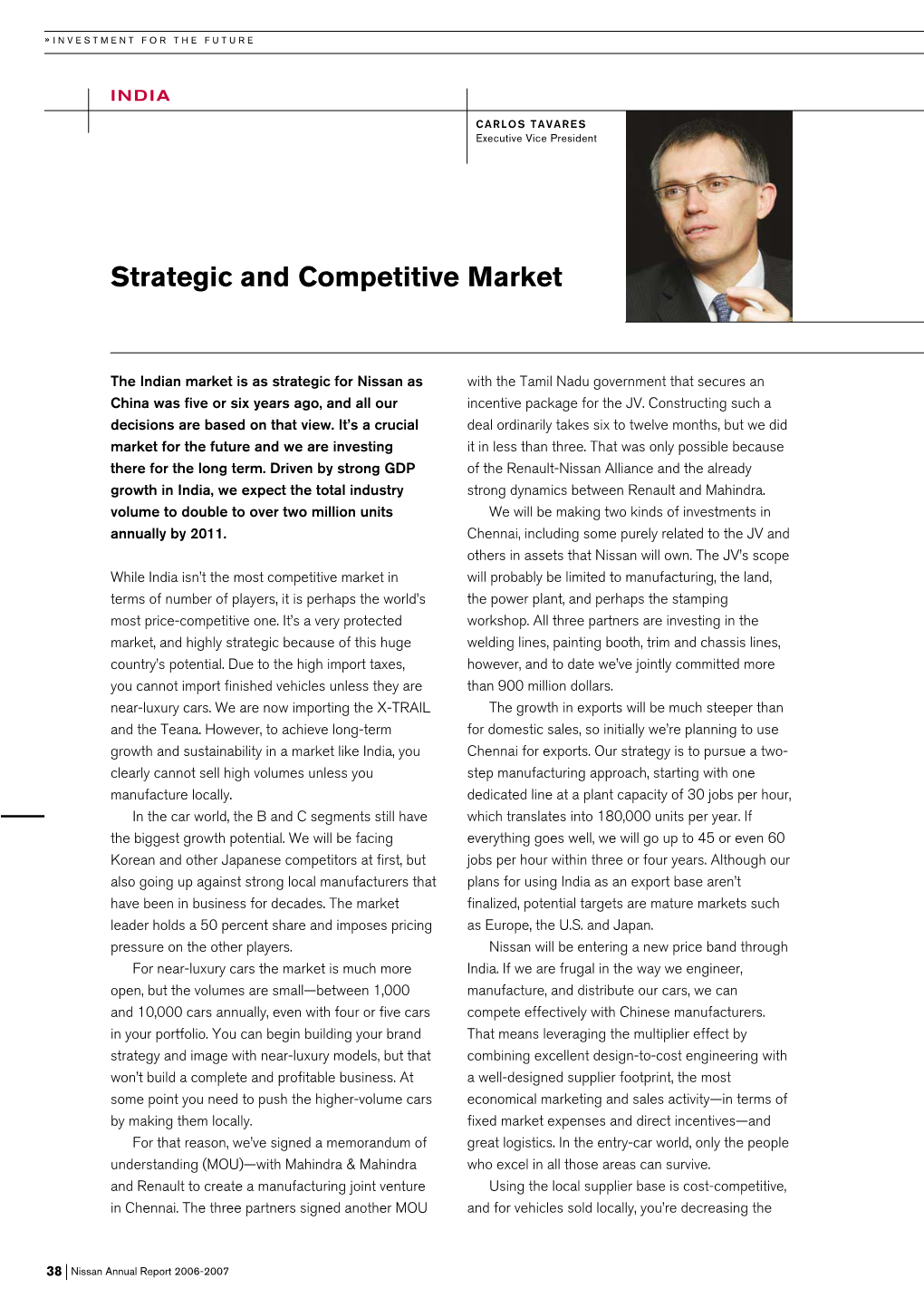 Strategic and Competitive Market