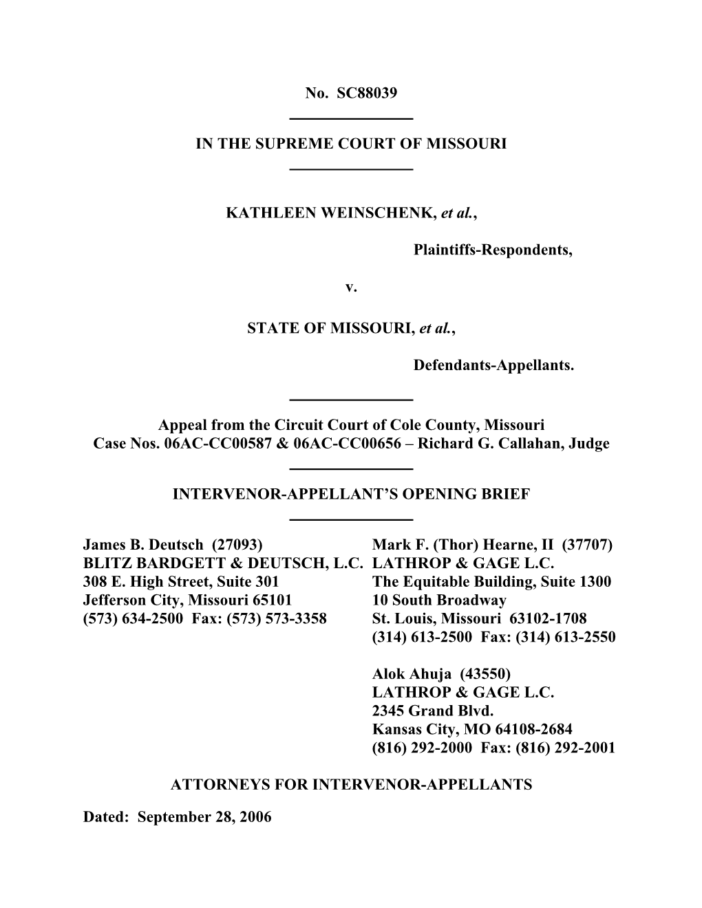 Weinschenk V. State of Missouri