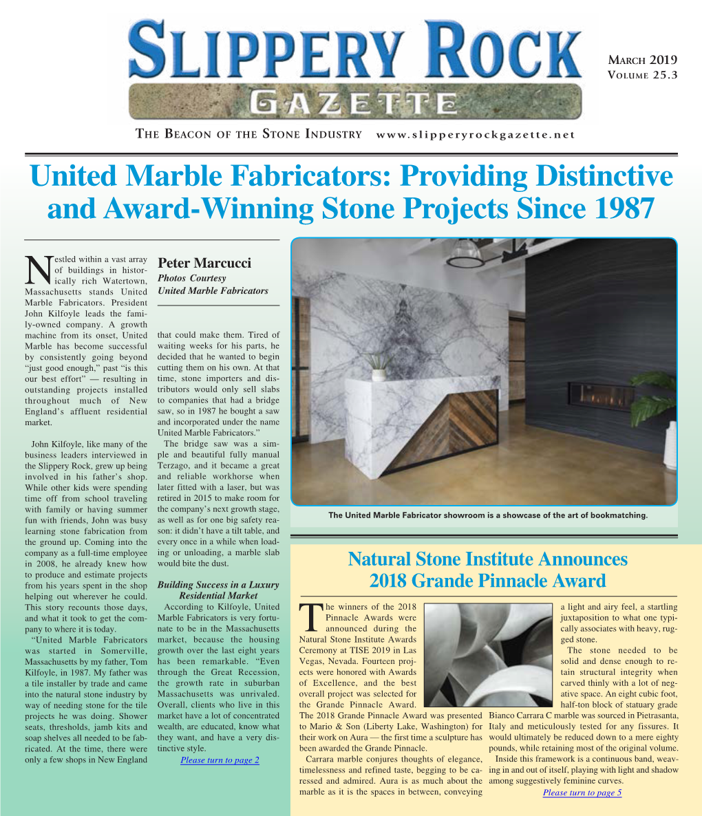 United Marble Fabricators: Providing Distinctive and Award-Winning Stone Projects Since 1987