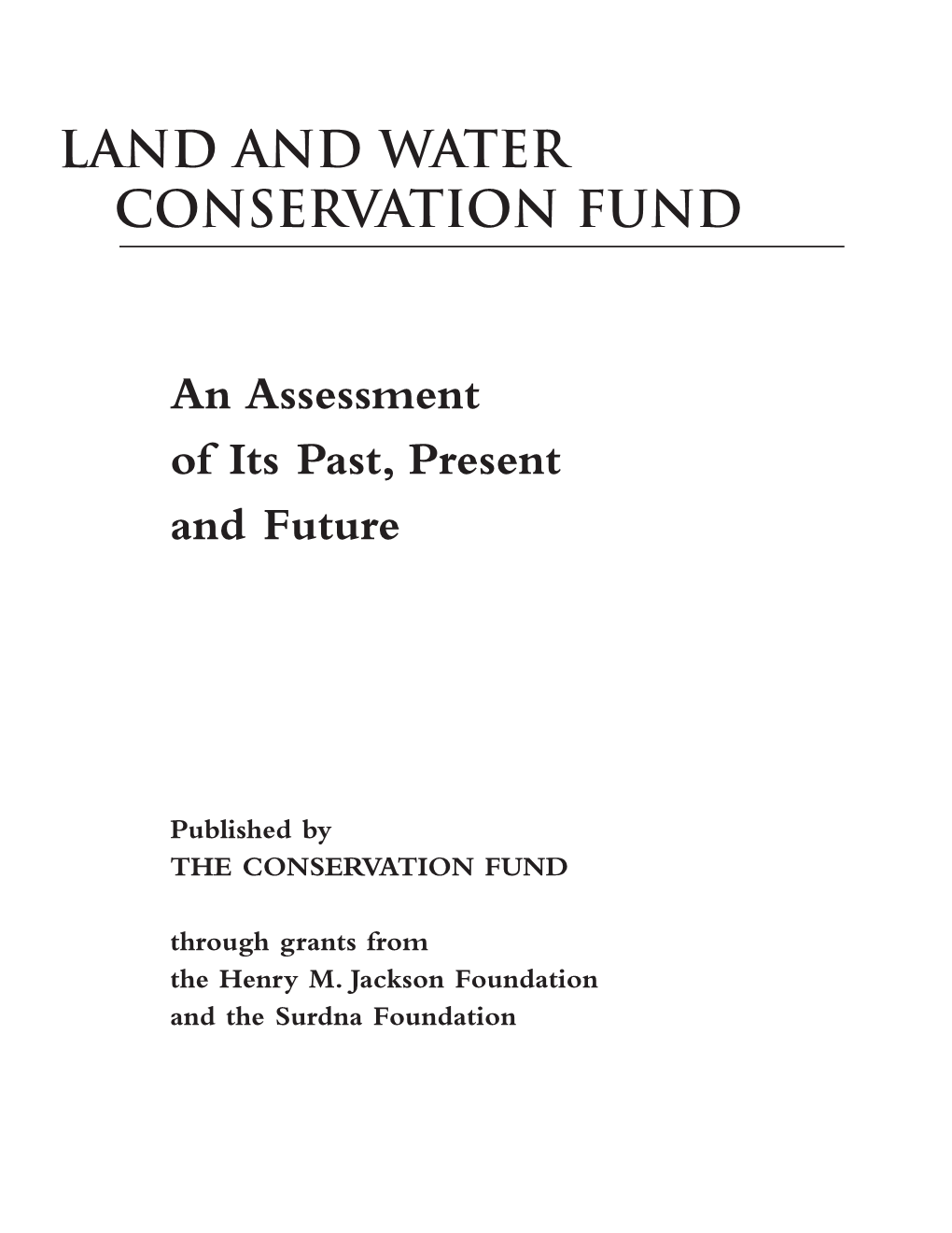 Land and Water Conservation Fund