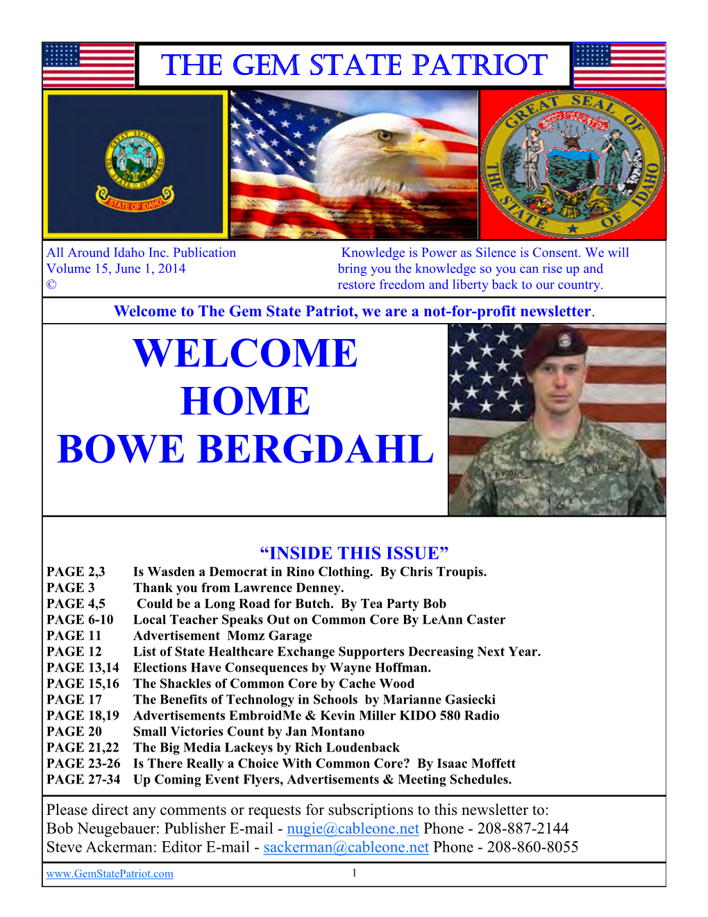 Welcome Home Bowe Bergdahl