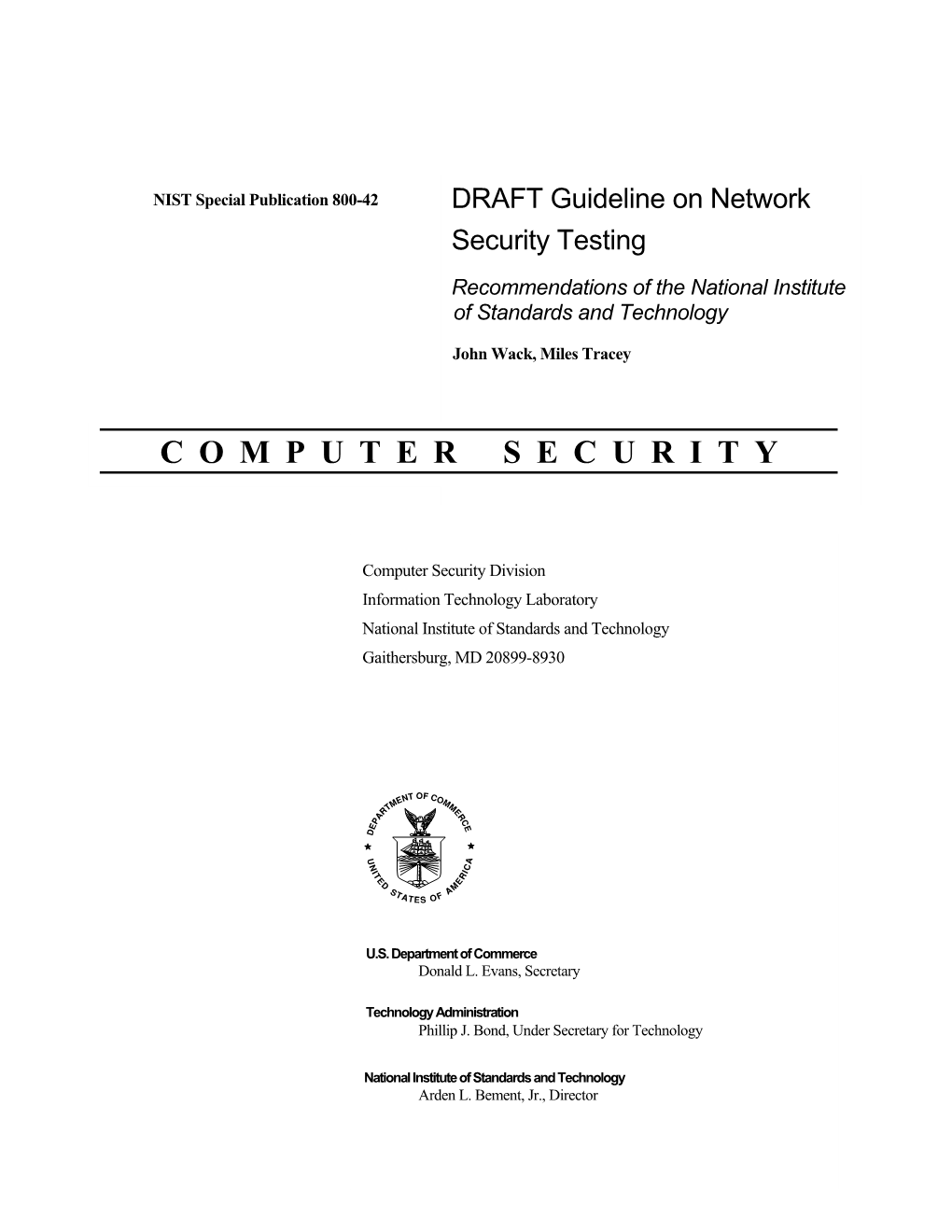 Guideline on Network Security Testing