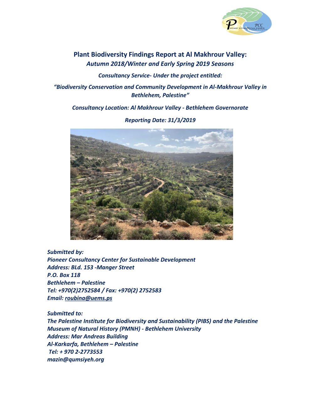 Plant Biodiversity Findings Report at Al Makhrour Valley