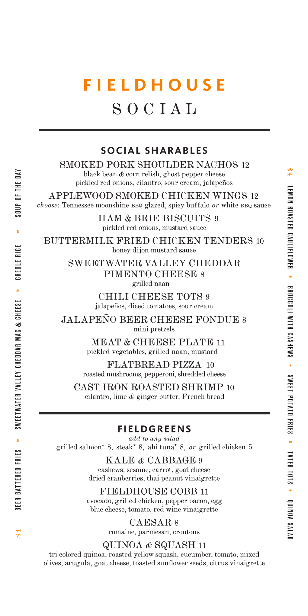 Fieldhouse Social Menu