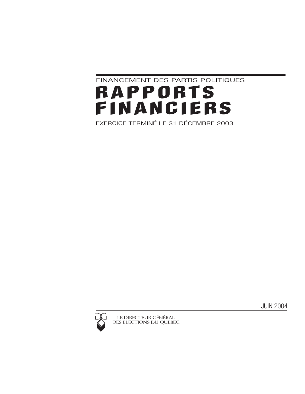 Rapports Financiers Annuels