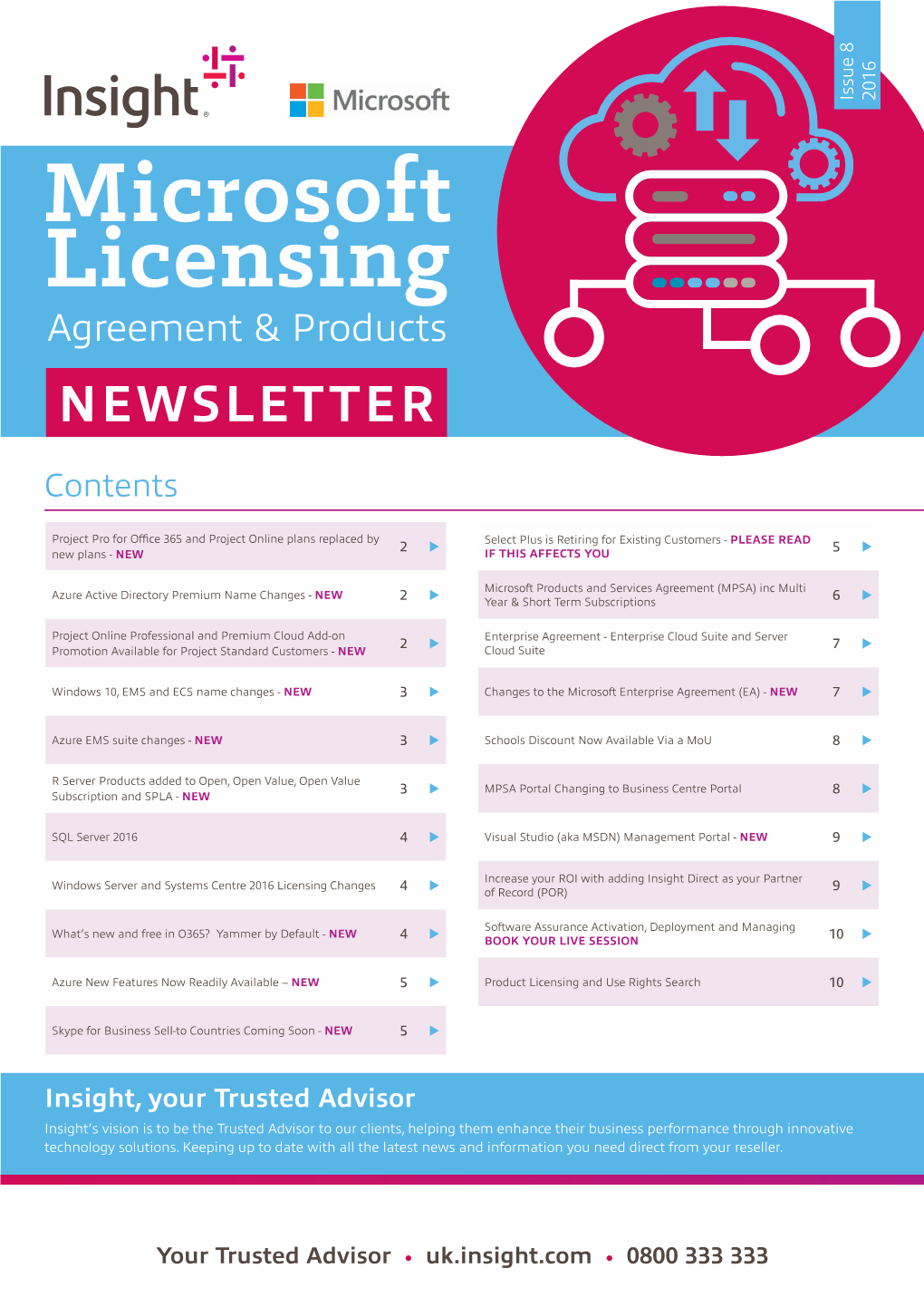 Microsoft Licensing Agreement & Products NEWSLETTER