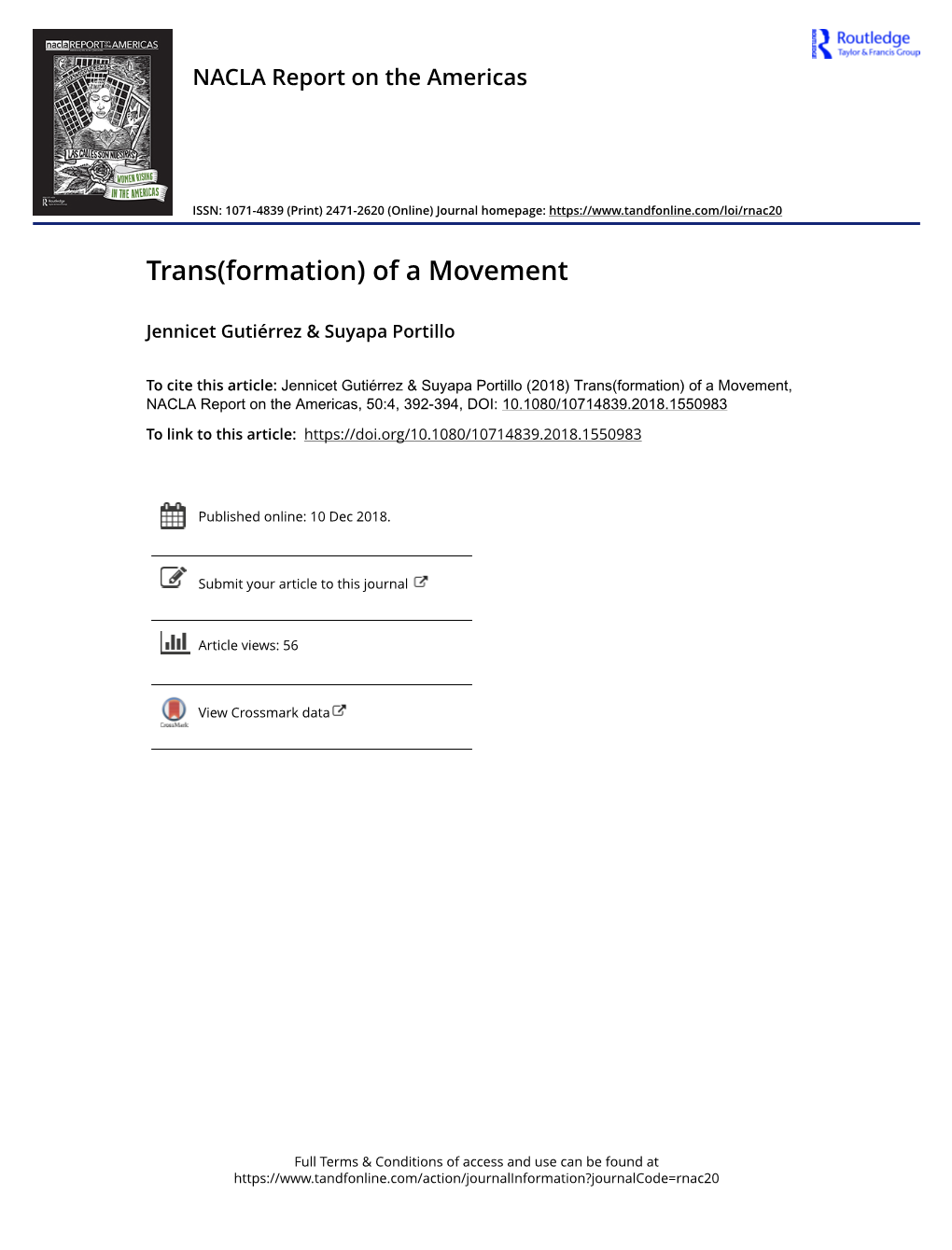 Trans(Formation) of a Movement