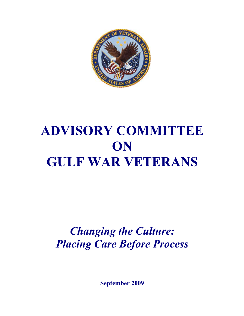 Advisory Committee on Gulf War Veterans Report