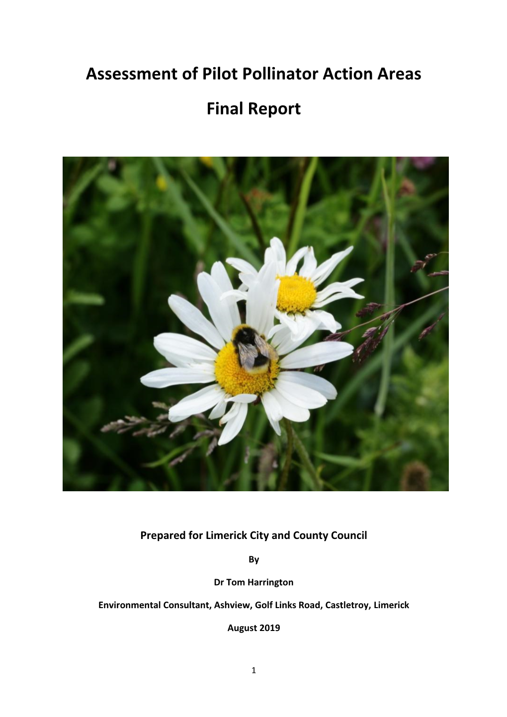 Assessment of Pilot Pollinator Action Areas Final Report 2019