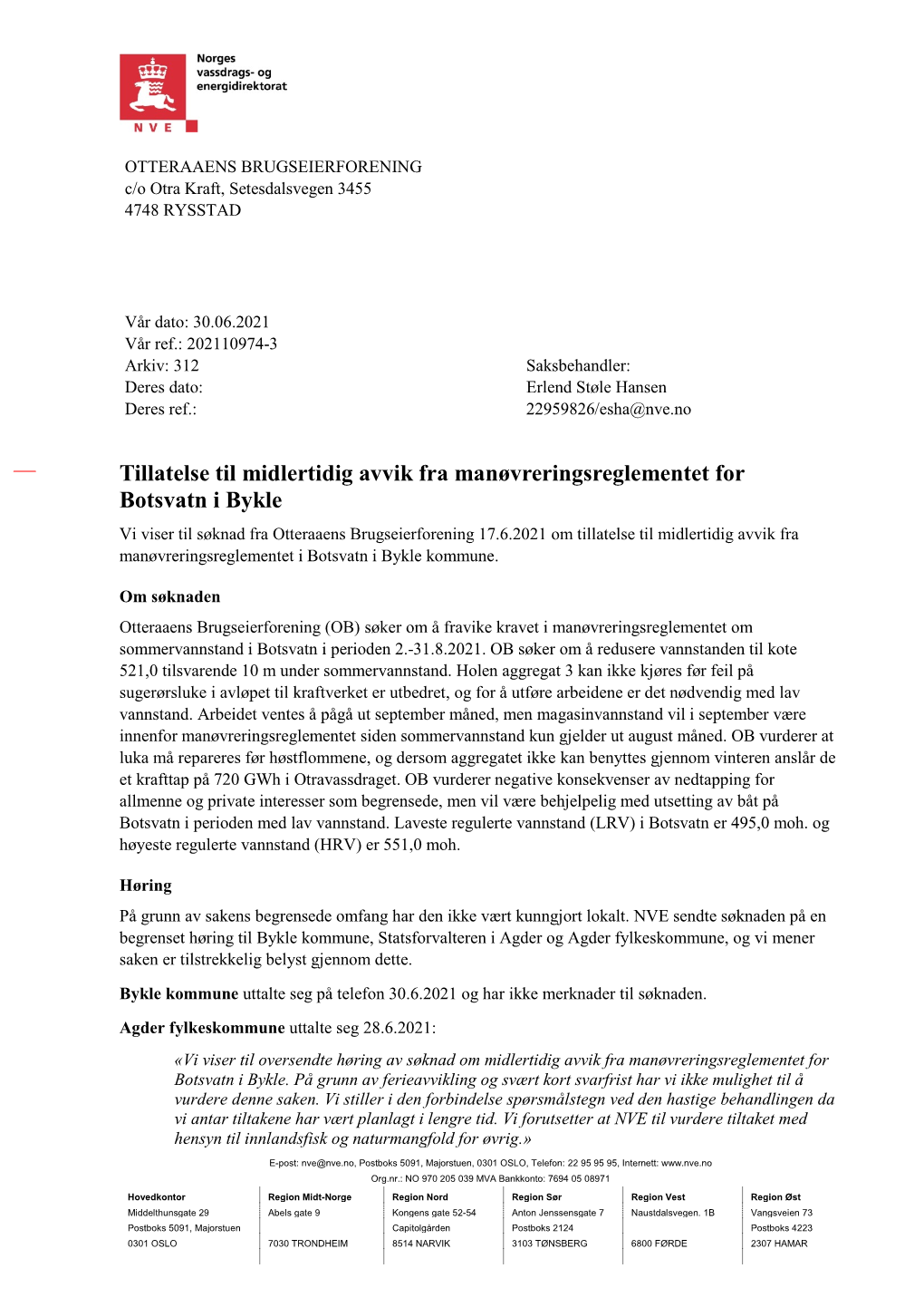 Tillatelse Til Midlertidig Avvik Fra Manøvreringsreglementet For