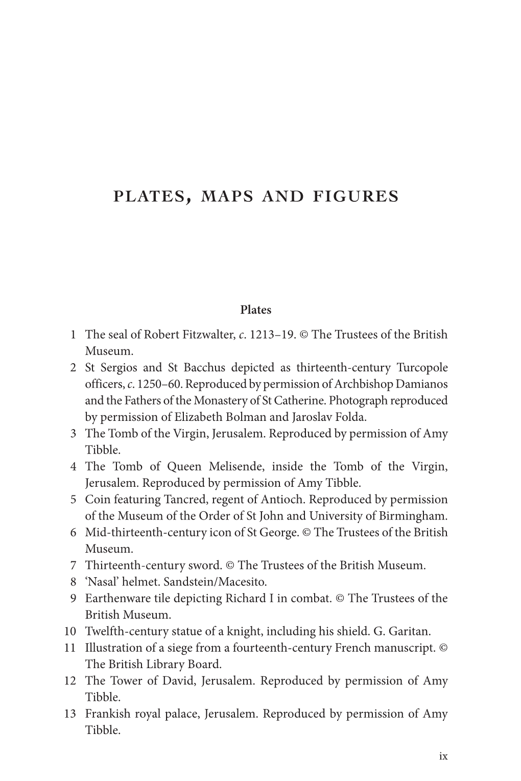 Plates, Maps and Figures