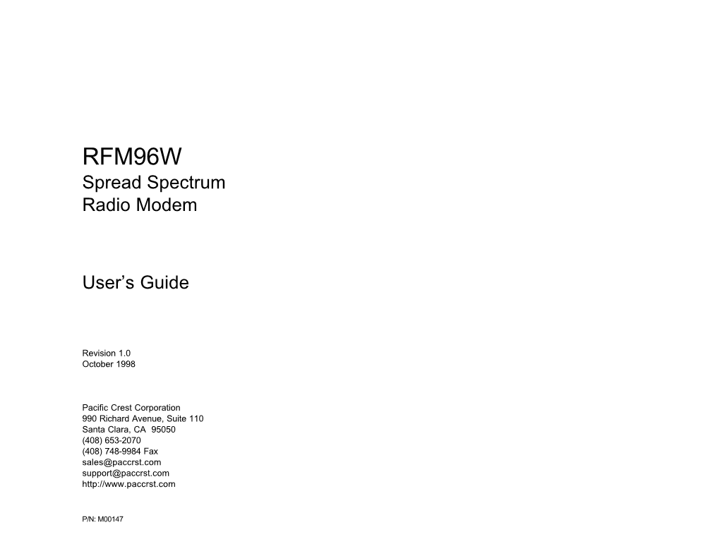 RFM96W Spread Spectrum Radio Modem