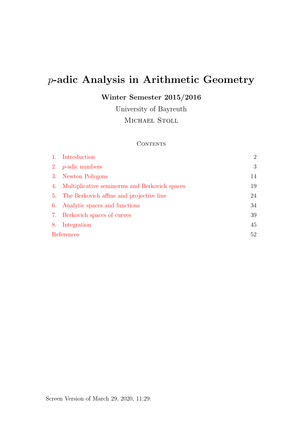 P-Adic Analysis in Arithmetic Geometry