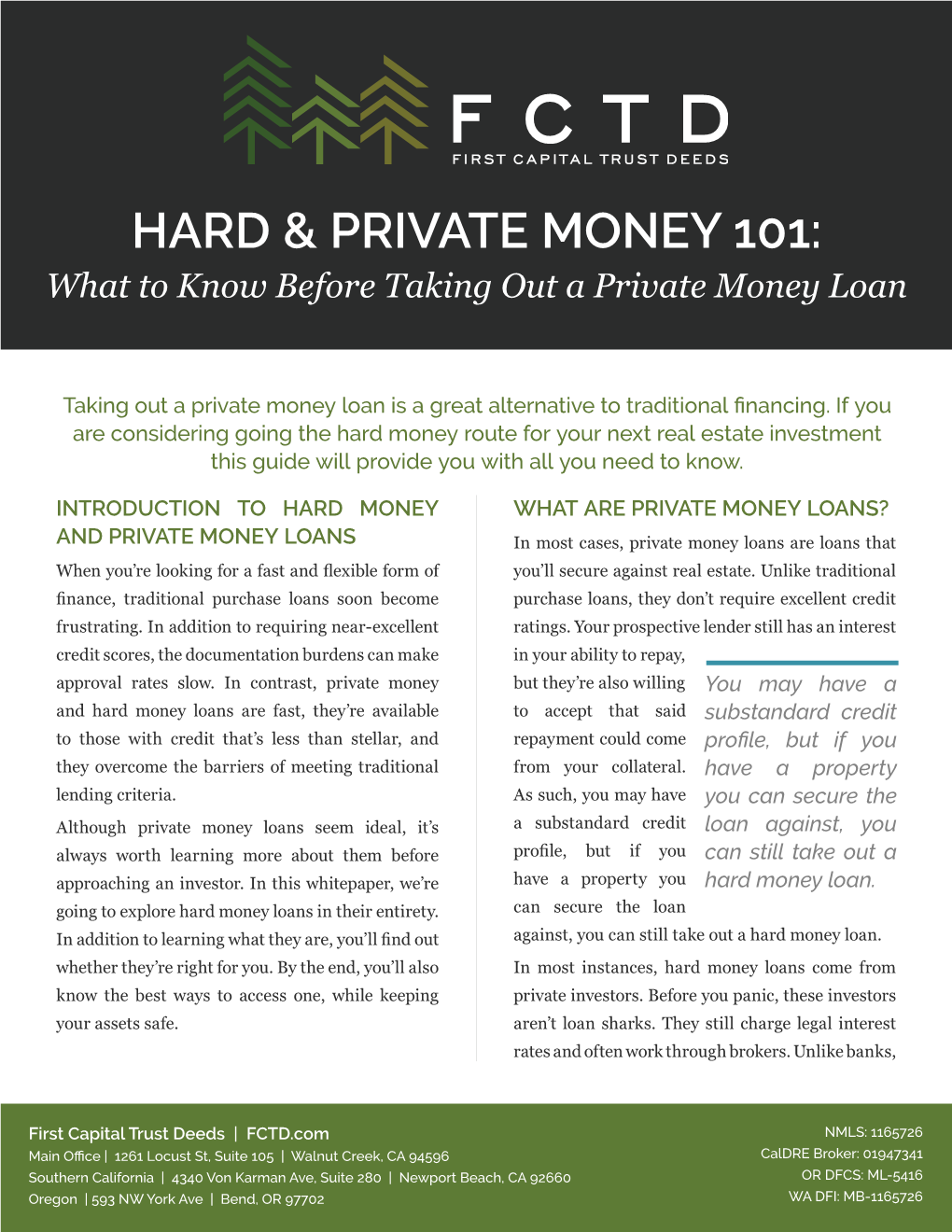 Hard & Private Money 101