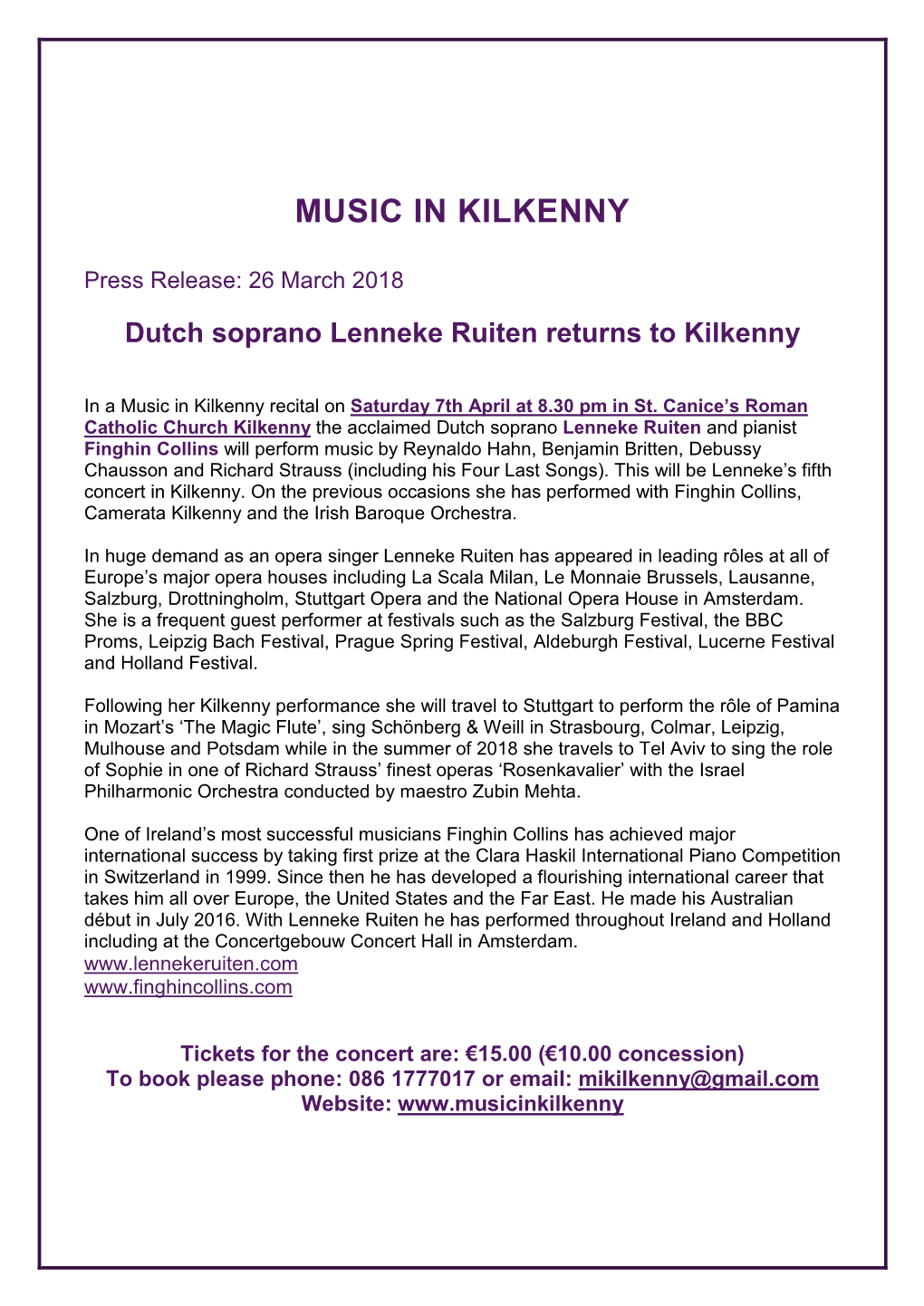 Music in Kilkenny