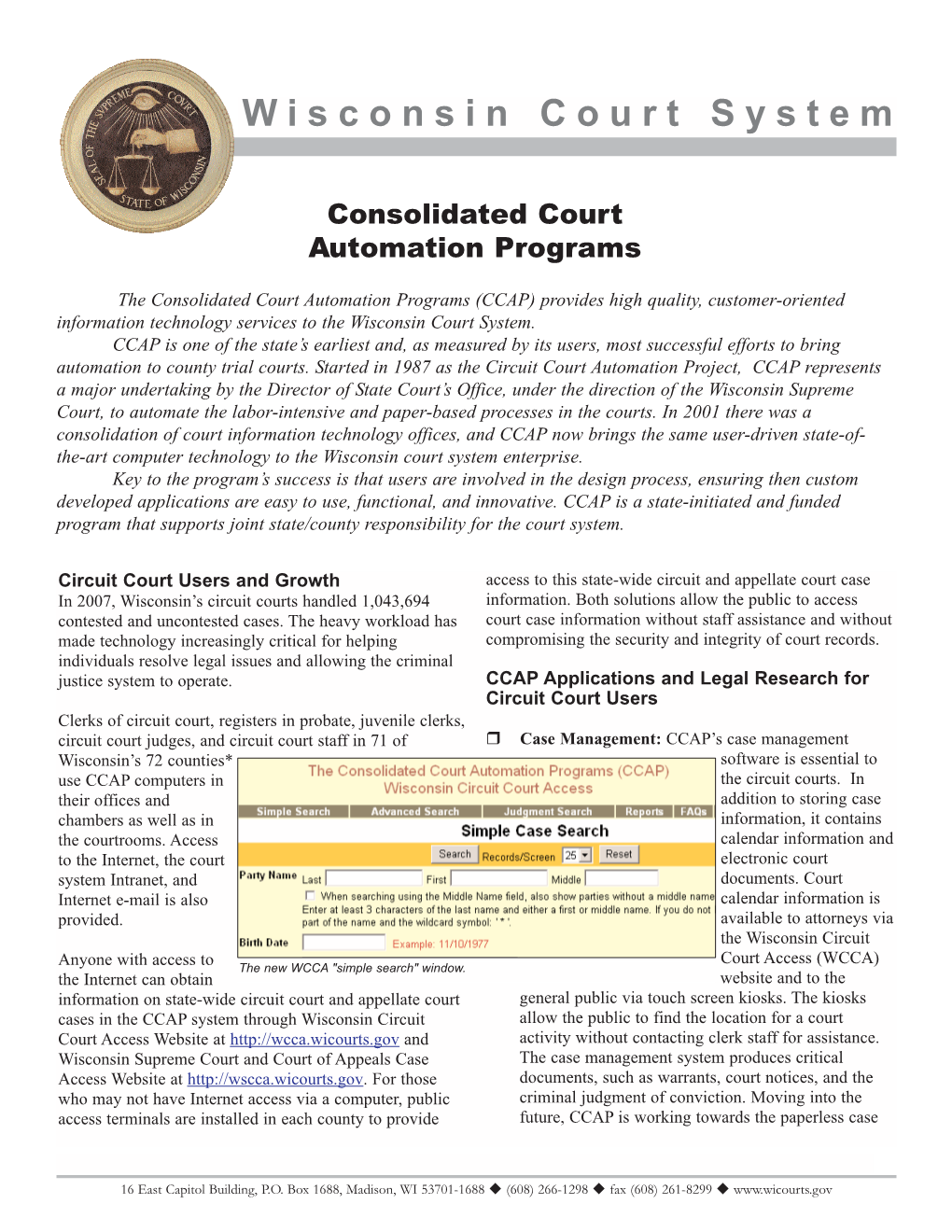 Media Handout: Consolidated Court