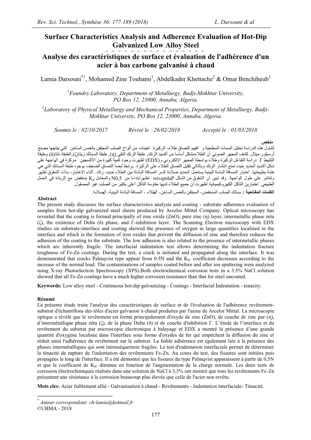 Surface Characteristics Analysis and Adherence Evaluation of Hot-Dip