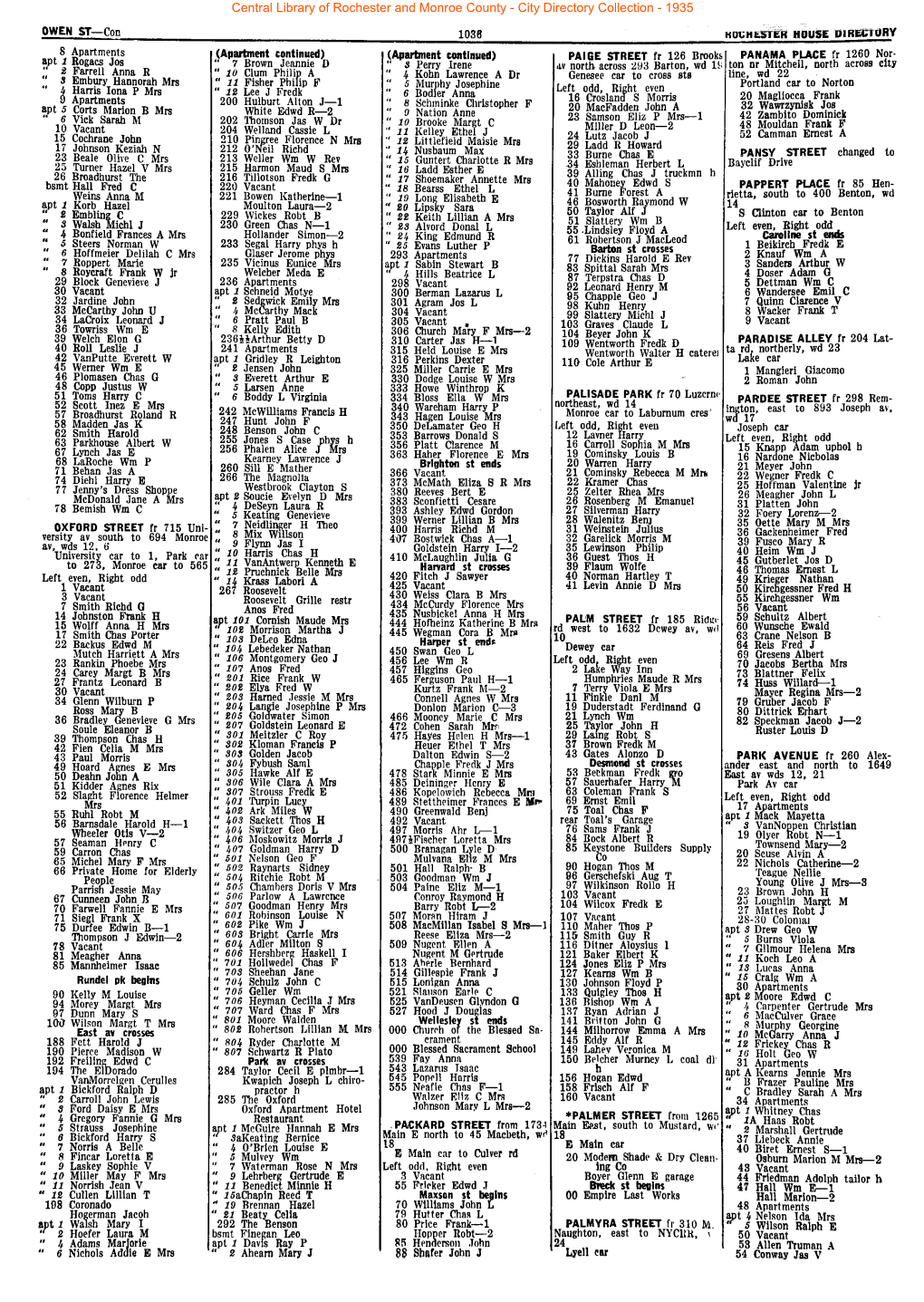 Central Library of Rochester and Monroe County - City Directory Collection - 1935