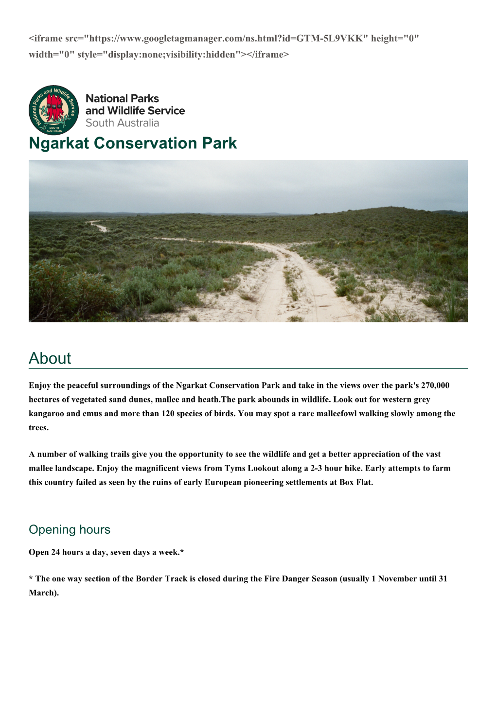 Ngarkat Conservation Park About