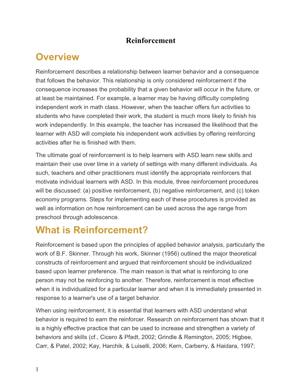 What Is Reinforcement?