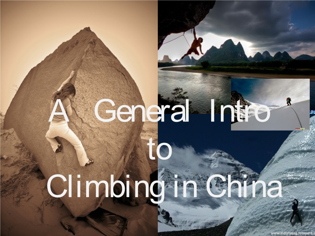 Climbing in China Brief Chronicle of Climbing