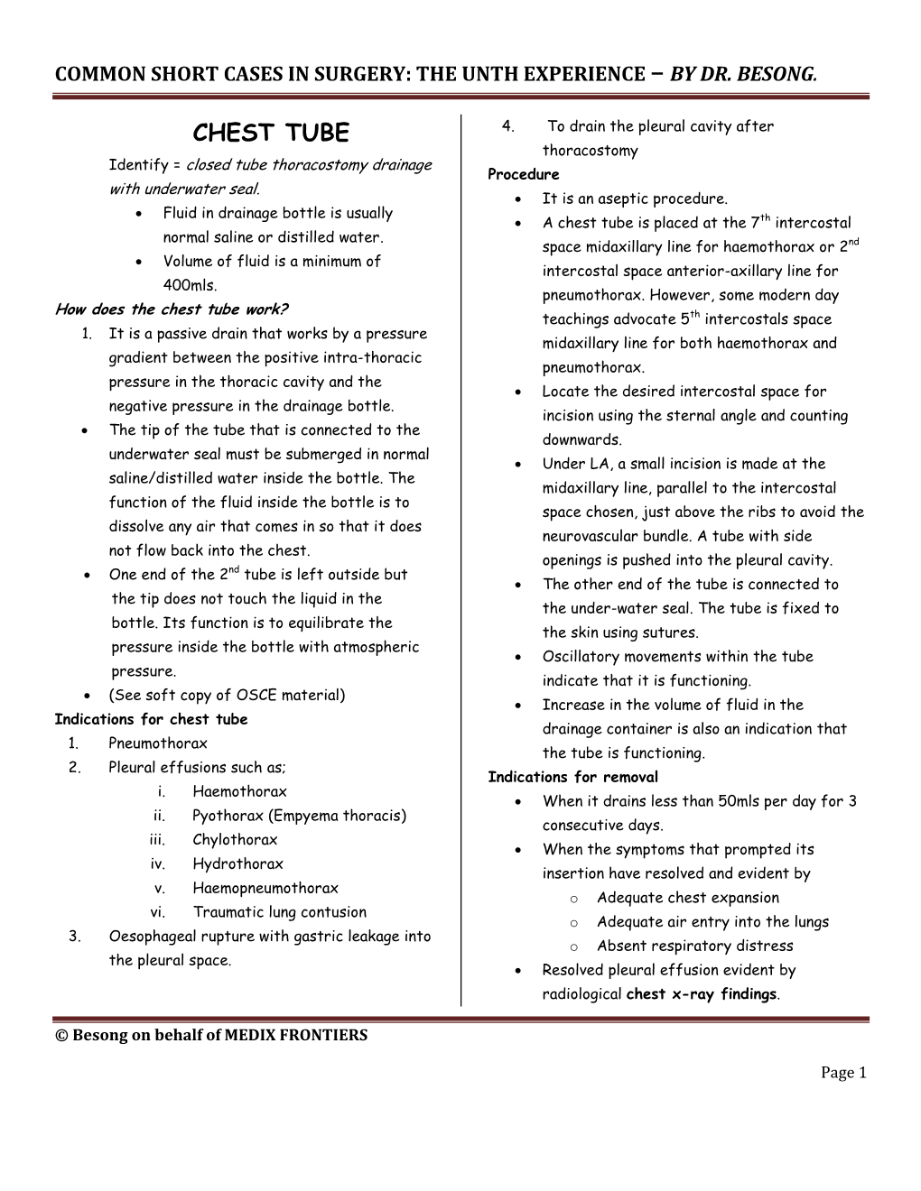 Short Cases in Surgery by Besong