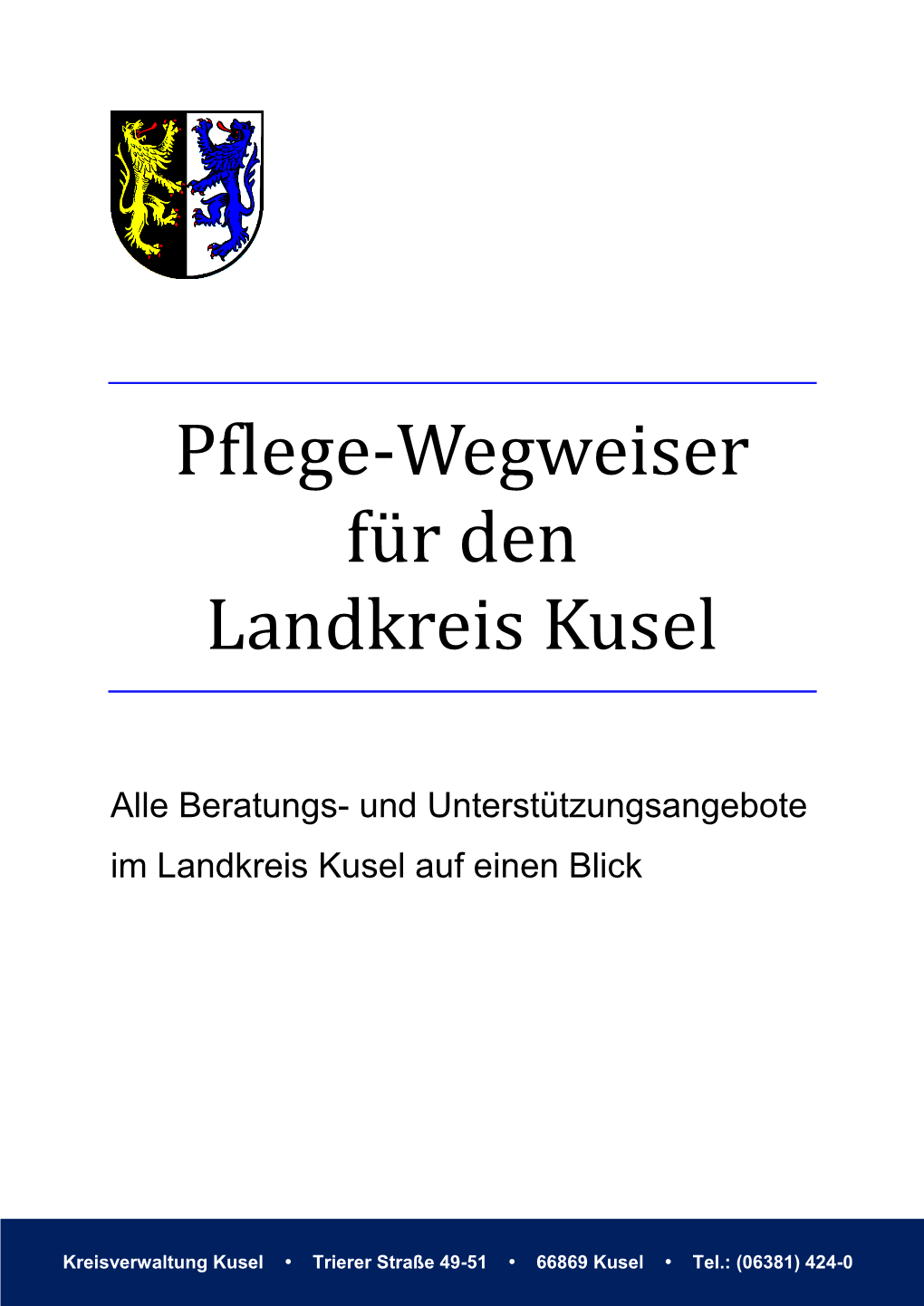 Pflege-Wegweiser Fü R Den Landkreis Küsel