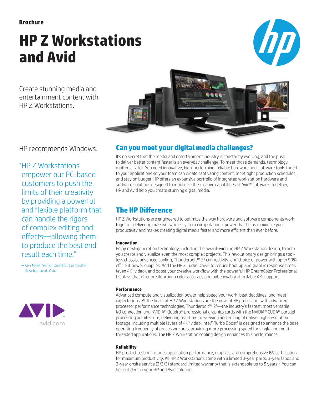 HP Z Workstations and Avid