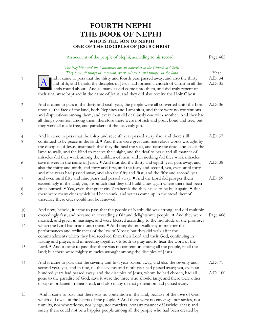 Fourth Nephi the Book of Nephi Who Is the Son of Nephi One of the Disciples of Jesus Christ