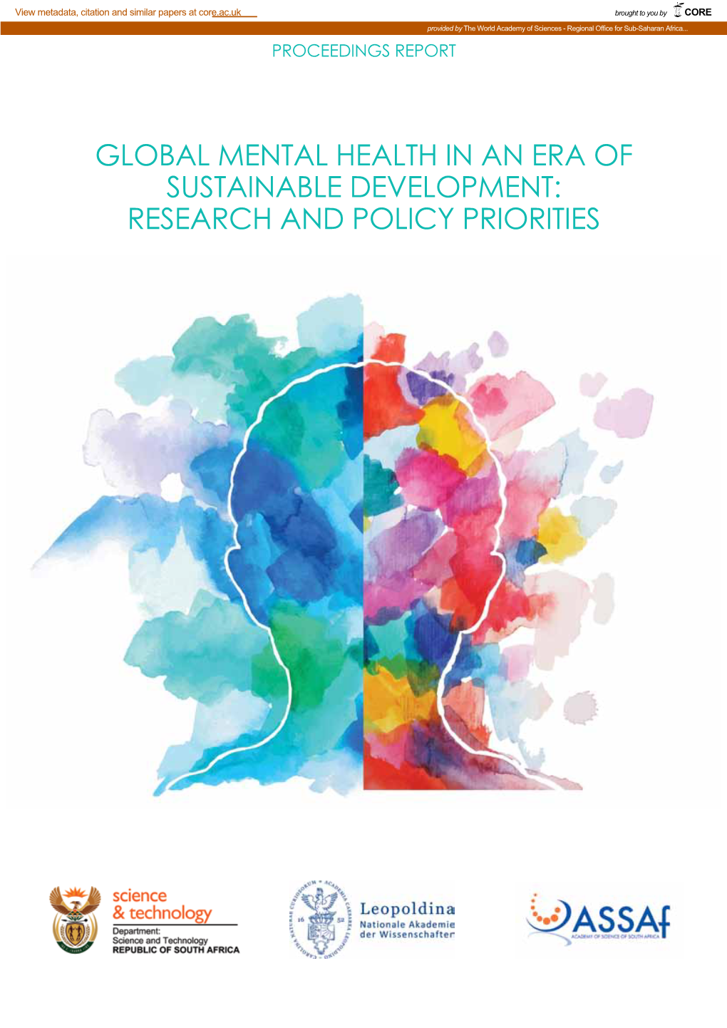 Global Mental Health in an Era of Sustainable Development: Research and Policy Priorities