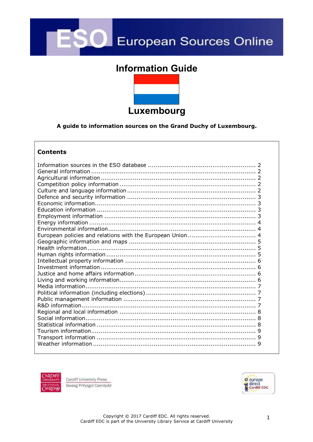 Information Guide Luxembourg