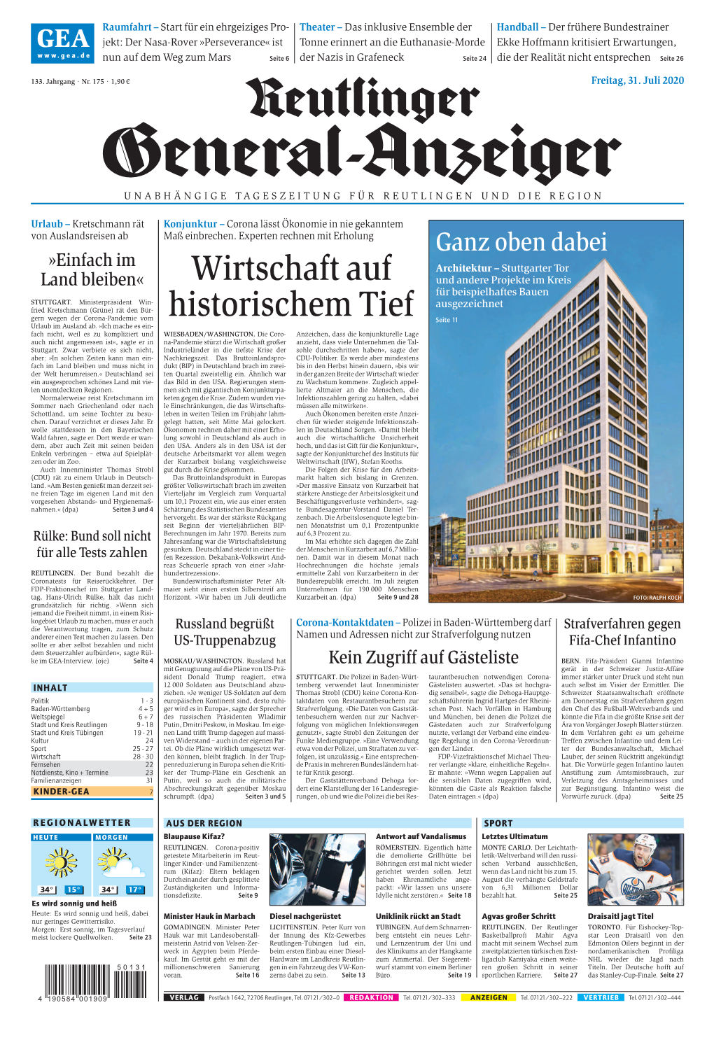 Artikel (Reutlinger General-Anzeiger)