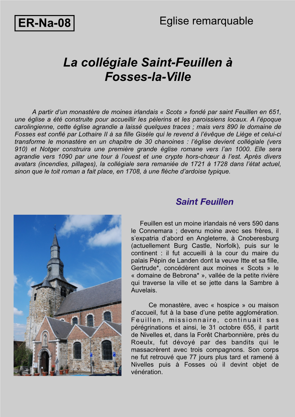 La Collégiale Saint-Feuillen À Fosses-La-Ville