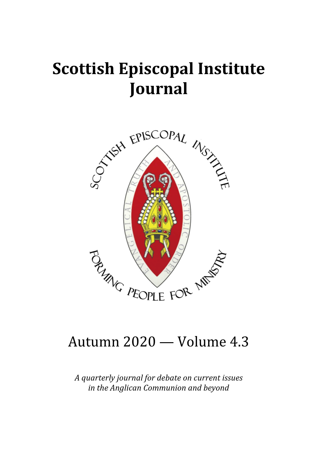 Scottish Episcopal Institute Journal 4, 3